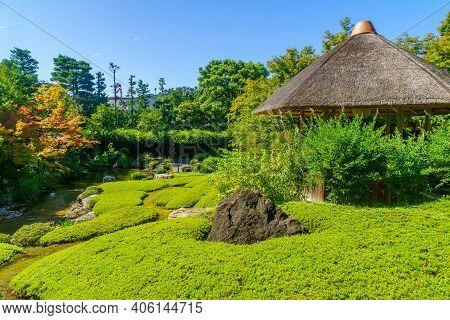 View Of The Yoko-en (pond Garden) Of The Taizo-in Temple, In Kyoto, Japan