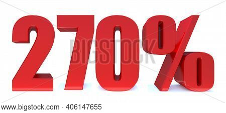 270 Percent Off 3d Sign On White Background, Special Offer 270% Discount Tag, Sale Up To 270 Percent