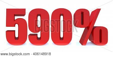 590 Percent Off 3d Sign On White Background, Special Offer 590% Discount Tag, Sale Up To 590 Percent