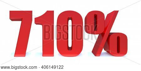 710 Percent Off 3d Sign On White Background, Special Offer 710% Discount Tag, Sale Up To 710 Percent