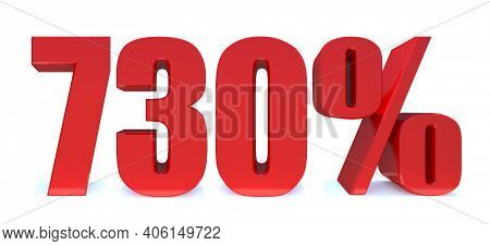 730 Percent Off 3d Sign On White Background, Special Offer 730% Discount Tag, Sale Up To 730 Percent