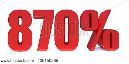 870 Percent Off 3d Sign On White Background, Special Offer 870% Discount Tag, Sale Up To 870 Percent