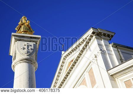 Arenzano (ge), Italy - December 30, 2017: The Shrine Of The Infant Jesus Of Prague Sanctuary, Arenza