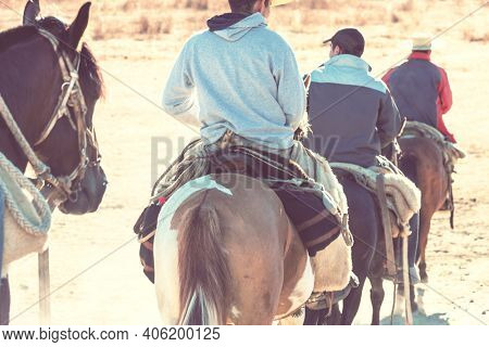 Gauchos in Patagonia mountains, Argentina