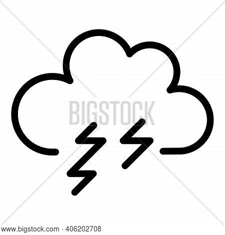 Thundercloud Icon. Outline Thundercloud Vector Icon For Web Design Isolated On White Background