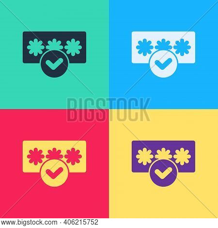 Pop Art Password Protection And Safety Access Icon Isolated On Color Background. Security, Safety, P
