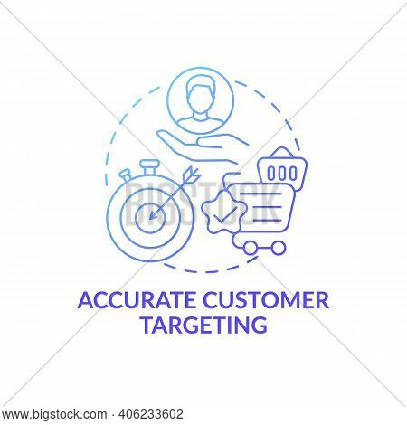 Accurate Customer Targeting Concept Icon. Open Innovation Benefit Idea Thin Line Illustration. Adver