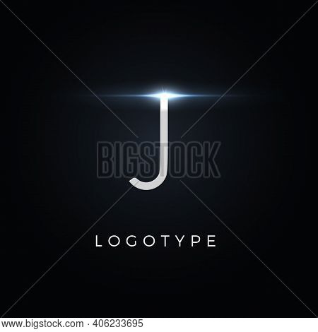 Futurism Style Letter J. Minimalist Type For Modern Futuristic Logo, Elegant Cyber Tech Monogram, Di