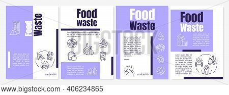 Food Waste Brochure Template. Leftovers After Visitors. Flyer, Booklet, Leaflet Print, Cover Design 