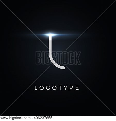 Futurism Style Letter L. Minimalist Type For Modern Futuristic Logo, Elegant Cyber Tech Monogram, Di