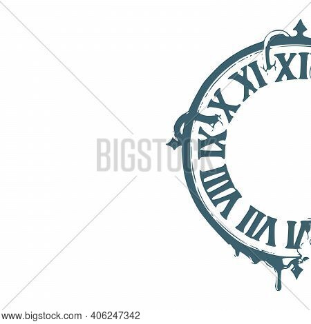 Vector Clock Icon On White Background Vintage Style Stock Vector Illustration