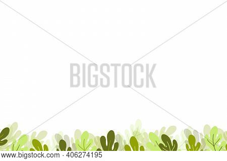 Floral Frame With Colorful Exotic Branches On White Background. Ornate Border With Tropic Leaves. Ve