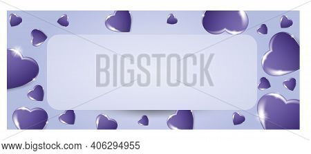 Volumetric Red And Pink 3d Hearts On A Pink Background. Vector Background For Happy Women, Mothers, 