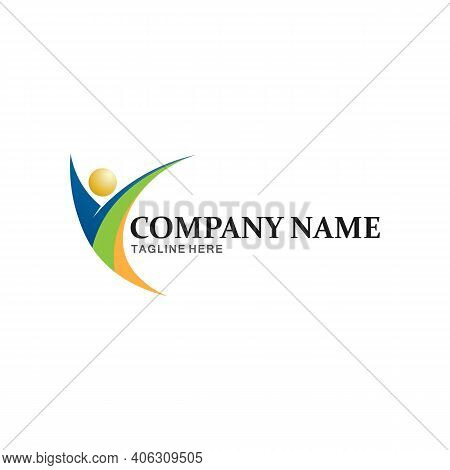 People Logo, Team, Succes People Work, Group And Community, Group Company And Business Logo Vector A