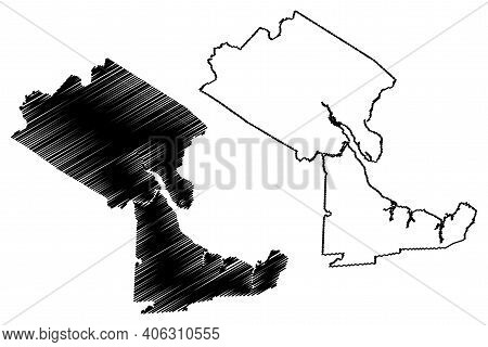 Craven County, North Carolina State (u.s. County, United States Of America, Usa, U.s., Us) Map Vecto