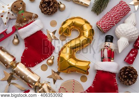 12 Days Of Christmas. 2nd Day Flaylay Balloon With Festive Decorations