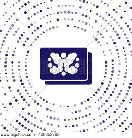 Blue Rorschach Test Icon Isolated On White Background. Psycho Diagnostic Inkblot Test Rorschach. Abs