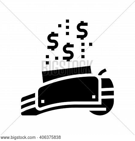 Electronic Money Transfer Pos Terminal Glyph Icon Vector. Electronic Money Transfer Pos Terminal Sig