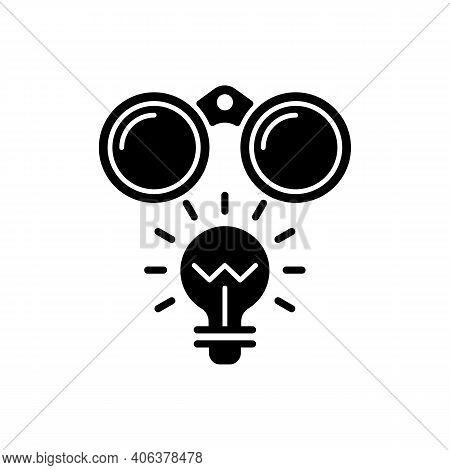Fresh Perspective Black Glyph Icon. Contemporary Ways Of Getting Ideas. Critical And Creative Thinki