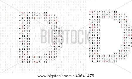 Buchstabe d, Alphabet aus BinÃ¤rcode