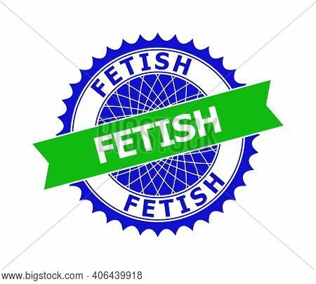 Vector Fetish Bicolor Template For Watermarks With Clean Surface. Flat Clean Stamp With Fetish Text 