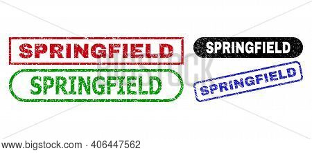 Springfield Grunge Seals. Flat Vector Grunge Watermarks With Springfield Slogan Inside Different Rec