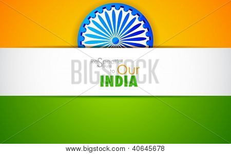illustrazione di Ashok ruota su sfondo tricolore indiano
