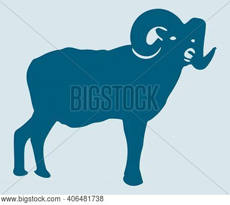 Sketch Of Indian Big Horn Sheep Or Goat Outline Editable Illustration