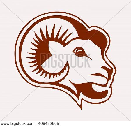 Sketch Of Indian Big Horn Sheep Or Goat Outline Editable Illustration