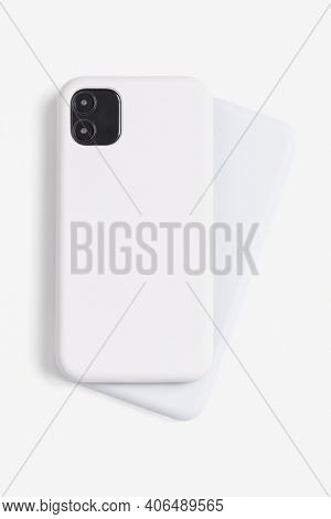 White mobile phone case mockup product showcase