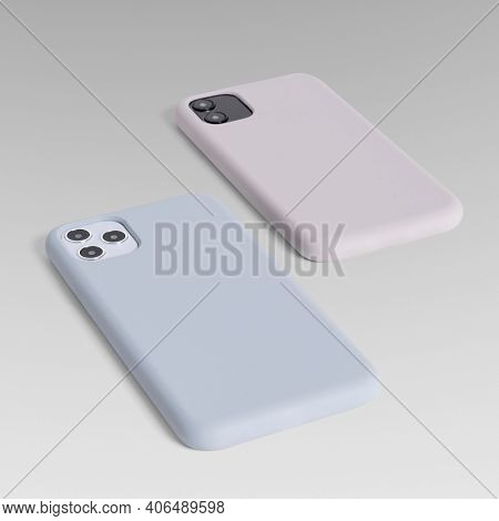 Mobile phone case mockup product showcase back view