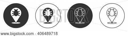 Black System Bug Concept Icon Isolated On White Background. Code Bug Concept. Bug In The System. Bug