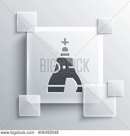Grey The Tsar Bell In Moscow Monument Icon Isolated On Grey Background. Square Glass Panels. Vector