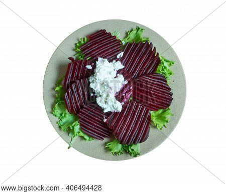 Patzaria Salata, Greek-style Beet Salad  Lifestyle Food  Close Up