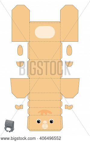 Party Favor Box Camel Design For For Sweets, Candies, Small Presents, Bakery. Package Template, Grea
