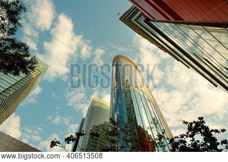 Kowloon Bay, Hong Kong, China, Asia - December 02, 2008: Cityscape Of Modern Office Buildings At Kow