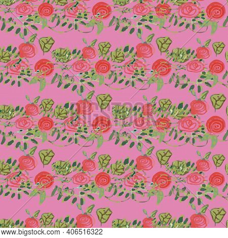 Pink And Red Beautiful Colored Flowers Repeat