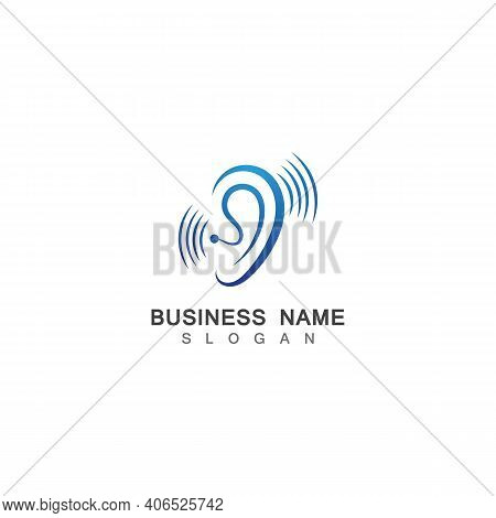 Ear Hearing Logo Template Vector Icon