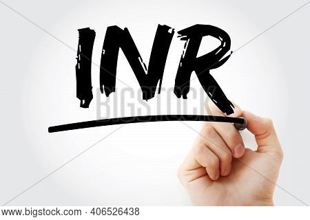 Inr - International Normalized Ratio Acronym With Marker, Medical Concept Background