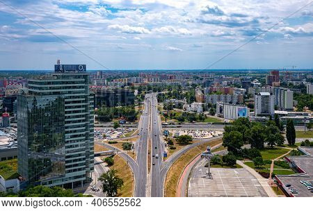 Bratislava, Slovakia - July 9, 2019: The Modern District Of The City Seen From The Ufo Tower Of The 