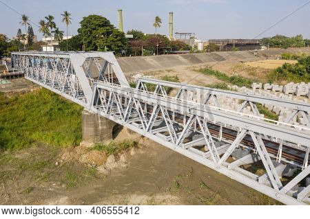 Yunlin, Taiwan - December 11th, 2019: Huwei Steel Bridge at Yunlin, Taiwan