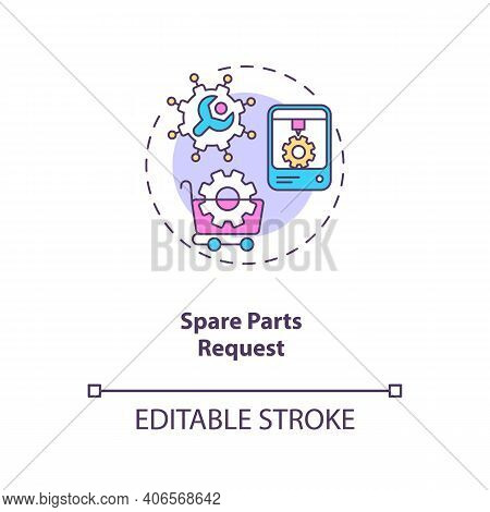 Spare Parts Request Concept Icon. M2m Communication Type Idea Thin Line Illustration. Ordering Repla
