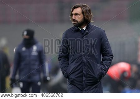 Milano, Italy. 02th Fabruary 2021 . Andrea Pirlo Of Juventus Fc  During The Coppa Italia Semi-final 