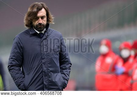 Milano, Italy. 02th Fabruary 2021 . Andrea Pirlo Of Juventus Fc  During The Coppa Italia Semi-final 