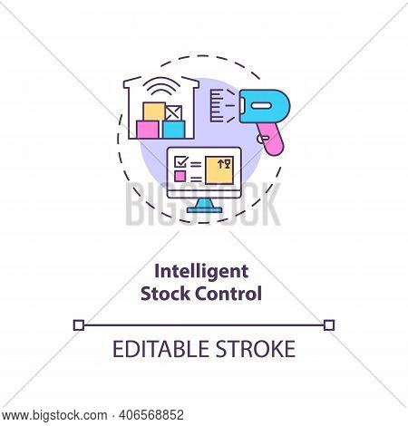 Intelligent Stock Control Concept Icon. M2m Communication Type Idea Thin Line Illustration. Smart In