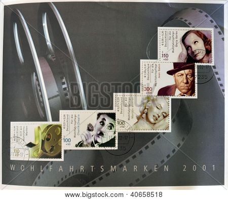 Greta Garbo Marilyn มอนโร Charles Chaplin และม้วนฟิล์ม