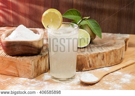 Baking Soda - Sodium Bicarbonate, Water And Lemon.