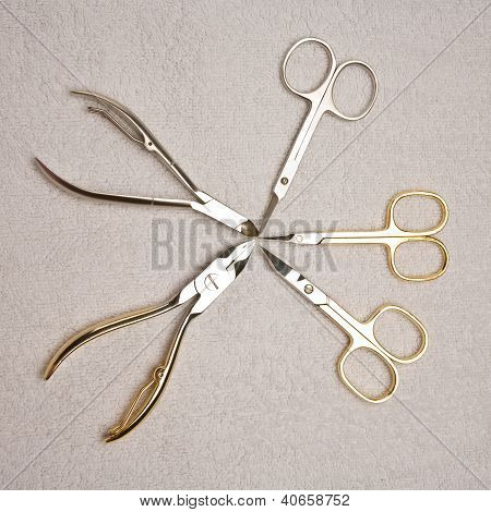ManikÃ¼re set auf Handtuch
