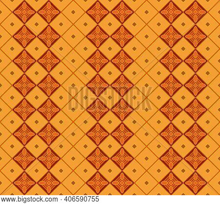 Seamless Pattern Of Rectangles On Brown Background Vector Illustration