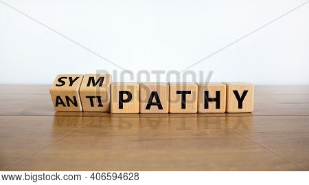 From Antipathy To Sympathy. Turned Cubes And Changed The Word 'antipathy' To 'sympathy'. Beautiful W